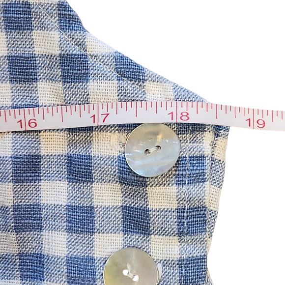 VINTAGE Bryn Connelly jumper dress white light blue gingham size 10 - Picture 6 of 7